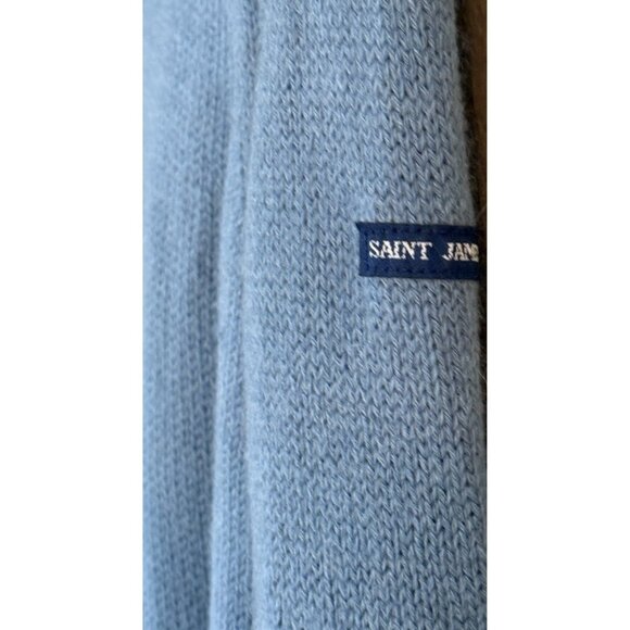 Saint James Women's Wool Blend Knitted Cowl Neck Sweater Blue France Size 8 USA - Picture 5 of 8